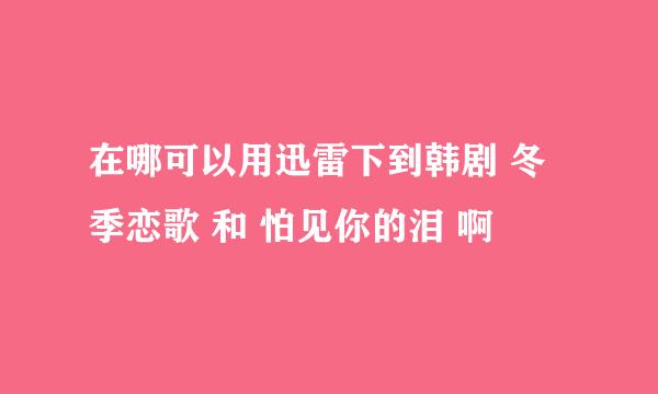 在哪可以用迅雷下到韩剧 冬季恋歌 和 怕见你的泪 啊