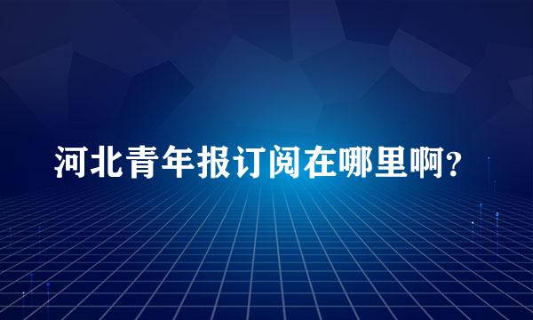 河北青年报订阅在哪里啊？