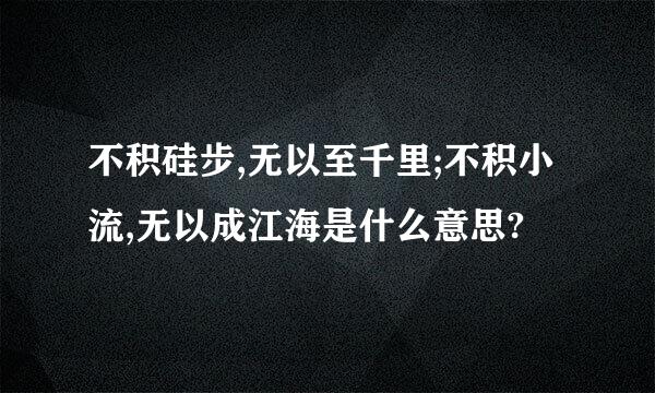 不积硅步,无以至千里;不积小流,无以成江海是什么意思?