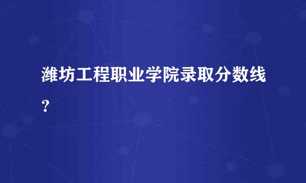 潍坊工程职业学院录取分数线？