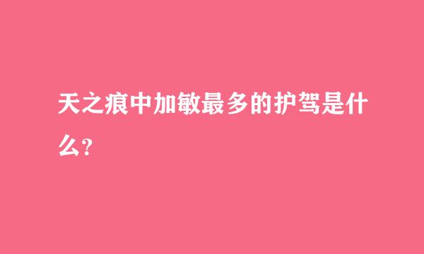 天之痕中加敏最多的护驾是什么？