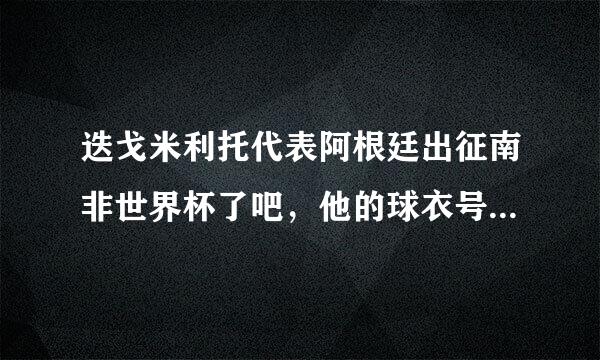 迭戈米利托代表阿根廷出征南非世界杯了吧，他的球衣号码是几号？