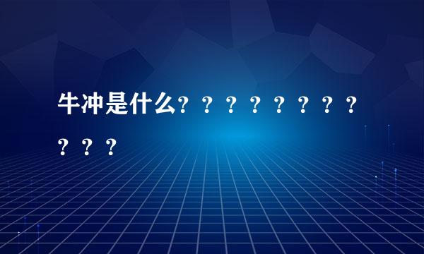 牛冲是什么？？？？？？？？？？？