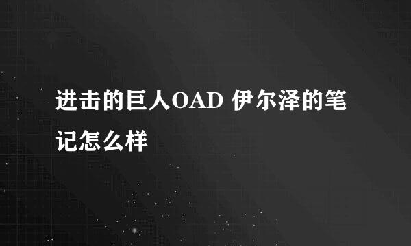 进击的巨人OAD 伊尔泽的笔记怎么样