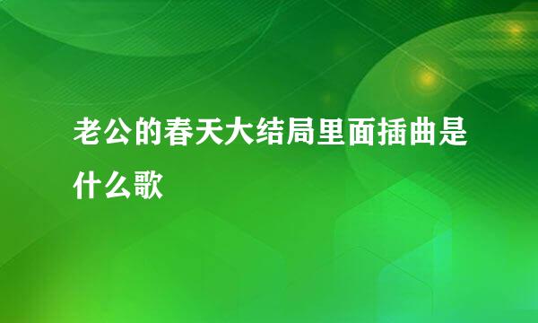 老公的春天大结局里面插曲是什么歌