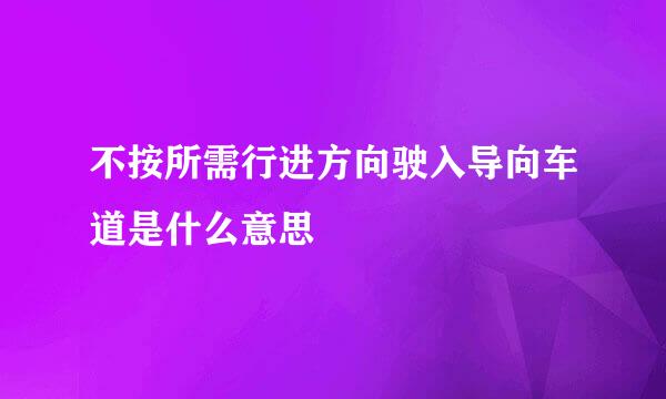 不按所需行进方向驶入导向车道是什么意思