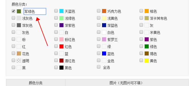 淘宝发布宝贝时宝贝规格颜色分类我想改为自定义文字