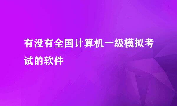 有没有全国计算机一级模拟考试的软件