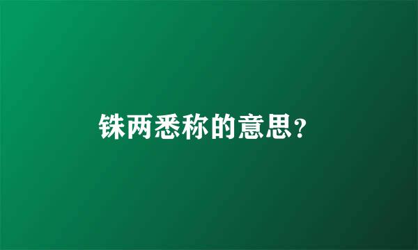 铢两悉称的意思？