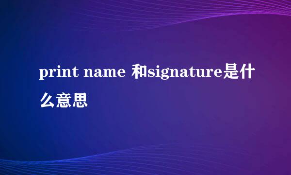 print name 和signature是什么意思