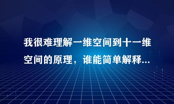 我很难理解一维空间到十一维空间的原理，谁能简单解释一下啊，（偶只是初二学生）