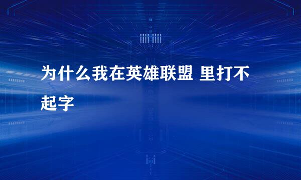 为什么我在英雄联盟 里打不起字