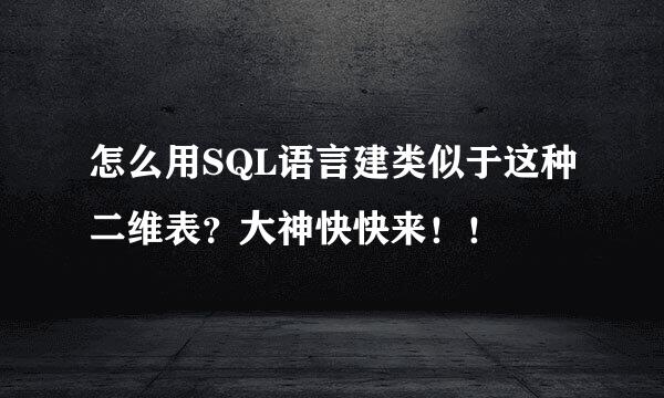 怎么用SQL语言建类似于这种二维表？大神快快来！！