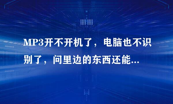 MP3开不开机了，电脑也不识别了，问里边的东西还能拷出来么？那东西对我挺重要，麻烦大家了