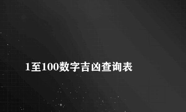 
1至100数字吉凶查询表
