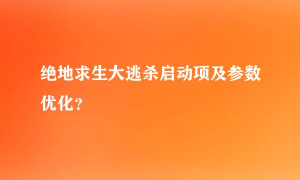 绝地求生大逃杀启动项及参数优化？