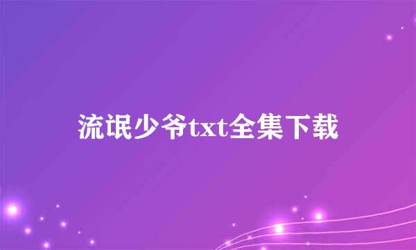 流氓少爷txt全集下载