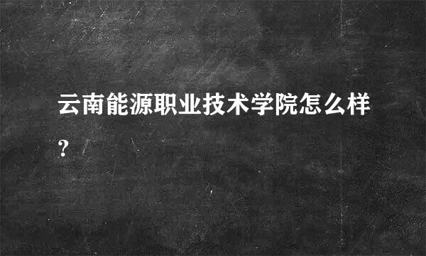 云南能源职业技术学院怎么样？