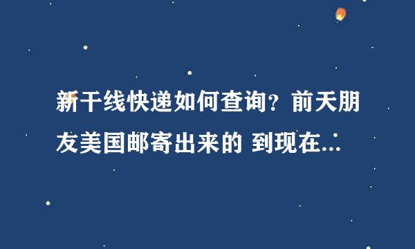 新干线快递如何查询？前天朋友美国邮寄出来的 到现在也无法查询到跟踪记录