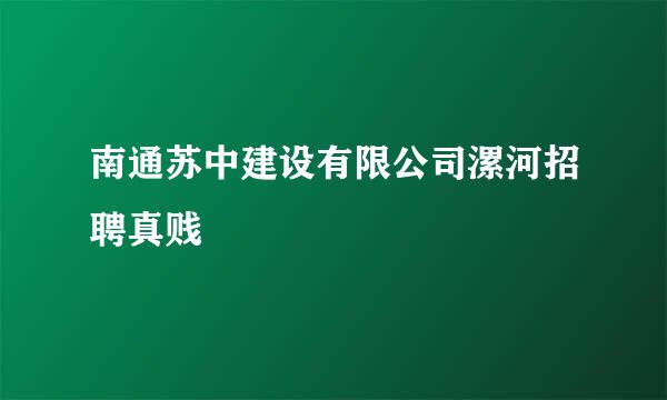 南通苏中建设有限公司漯河招聘真贱