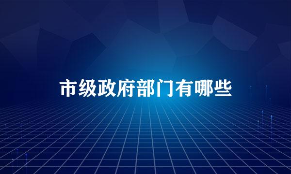 市级政府部门有哪些