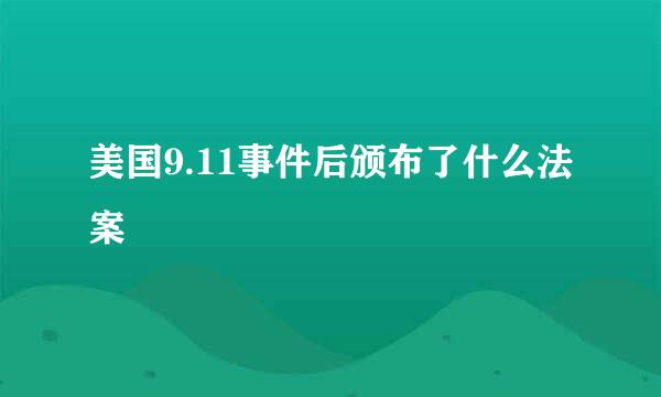 美国9.11事件后颁布了什么法案