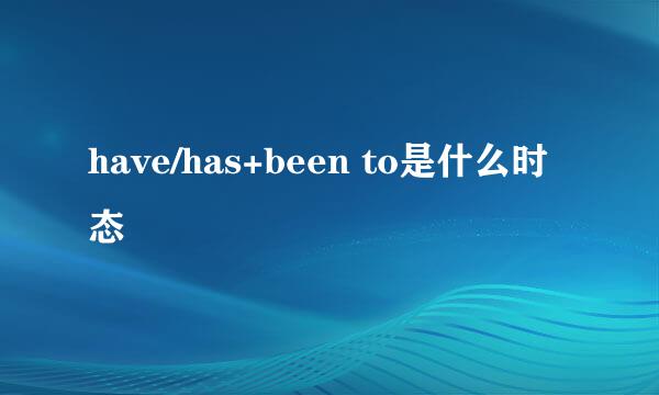 have/has+been to是什么时态