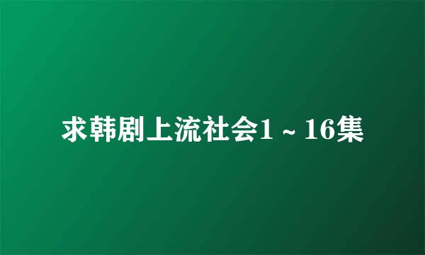 求韩剧上流社会1～16集