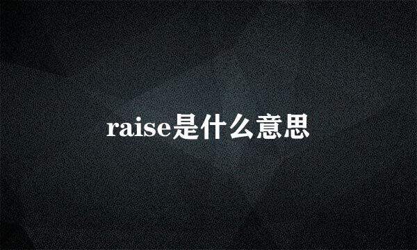 raise是什么意思