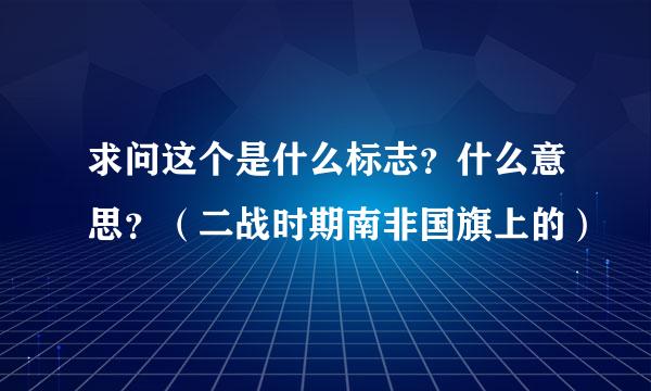 求问这个是什么标志？什么意思？（二战时期南非国旗上的）