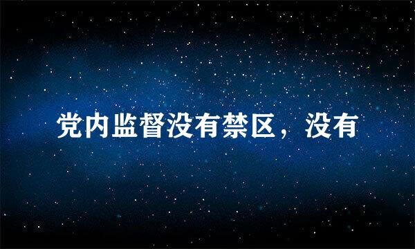 党内监督没有禁区，没有