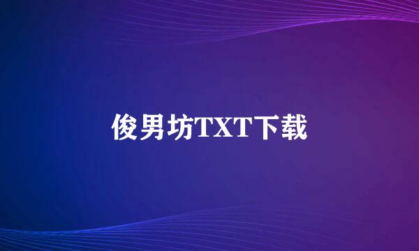 俊男坊TXT下载