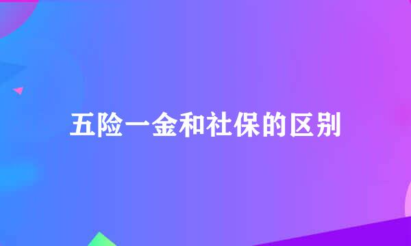 五险一金和社保的区别