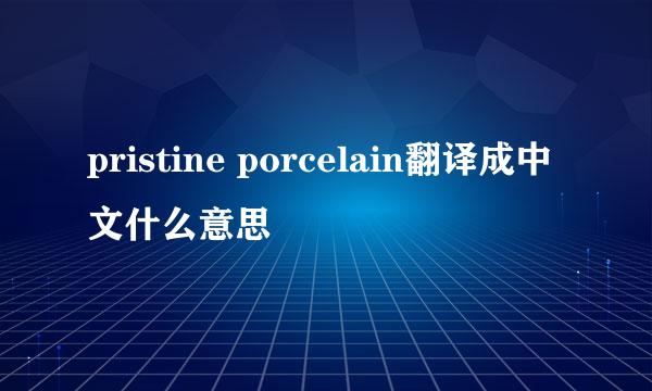 pristine porcelain翻译成中文什么意思