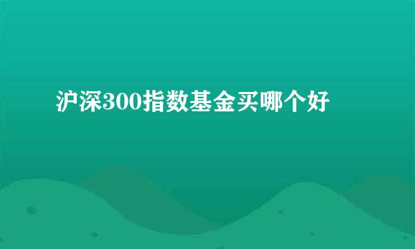 沪深300指数基金买哪个好