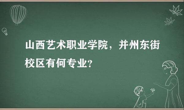 山西艺术职业学院，并州东街校区有何专业？