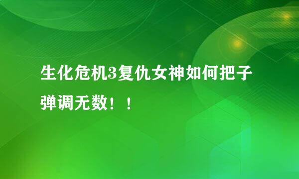 生化危机3复仇女神如何把子弹调无数！！