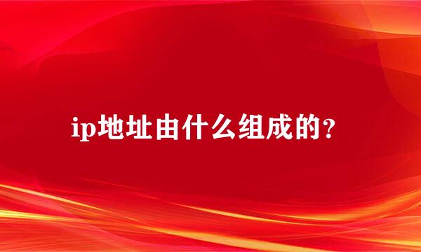 ip地址由什么组成的？