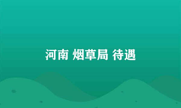 河南 烟草局 待遇