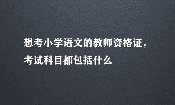 想考小学语文的教师资格证，考试科目都包括什么