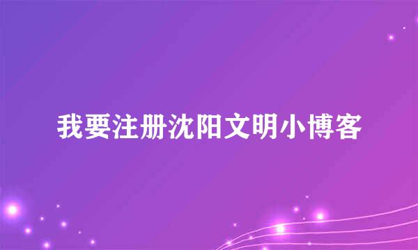 我要注册沈阳文明小博客