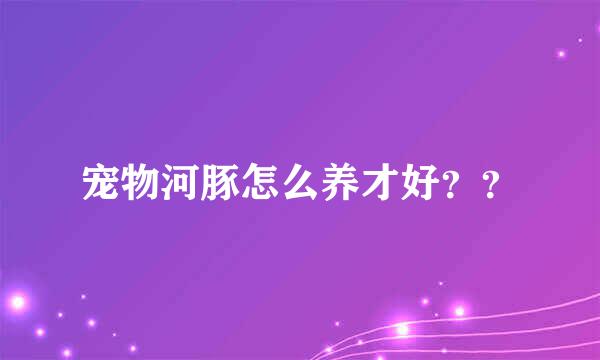 宠物河豚怎么养才好？？