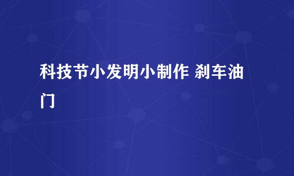 科技节小发明小制作 刹车油门