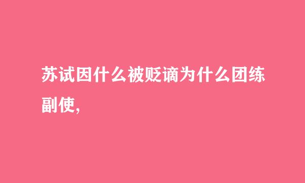 苏试因什么被贬谪为什么团练副使,