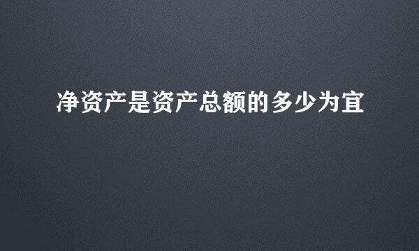 净资产是资产总额的多少为宜