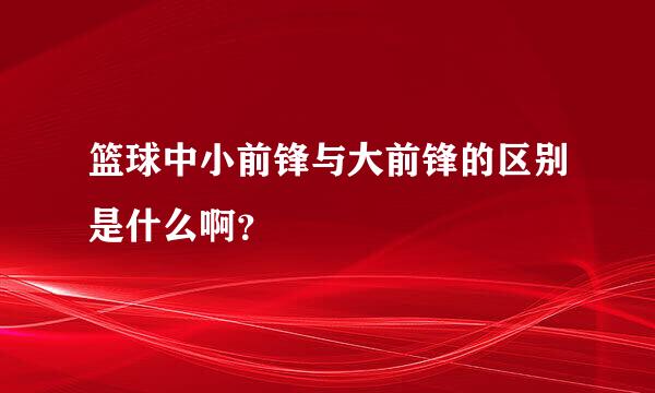 篮球中小前锋与大前锋的区别是什么啊？