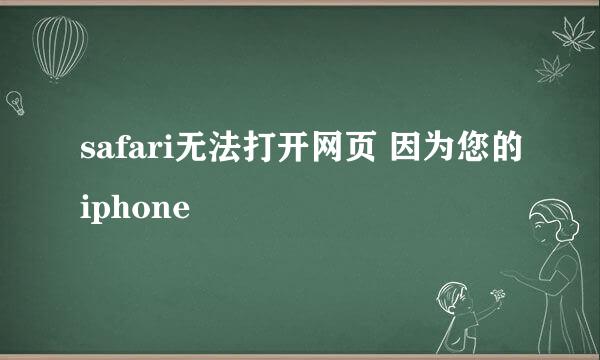 safari无法打开网页 因为您的iphone