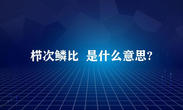 栉次鳞比  是什么意思?