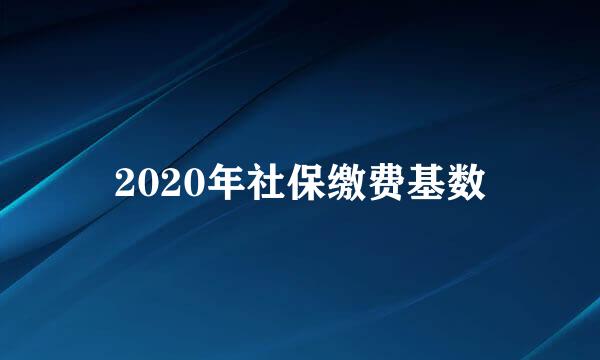 2020年社保缴费基数