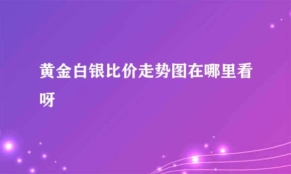 黄金白银比价走势图在哪里看呀